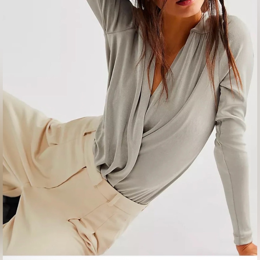 Free People Intimately Pale Green Turnt Bodysuit - Size XL